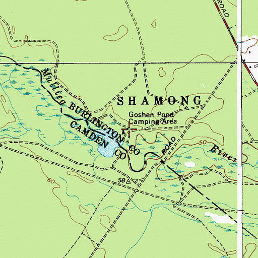 Topographic Map of Goshen Pond Camping Area, NJ