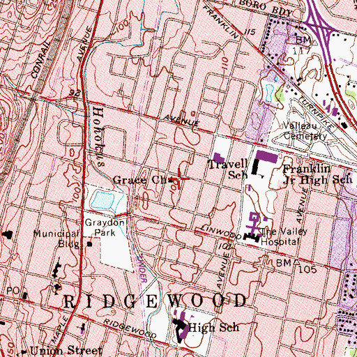Topographic Map of Grace Church, NJ