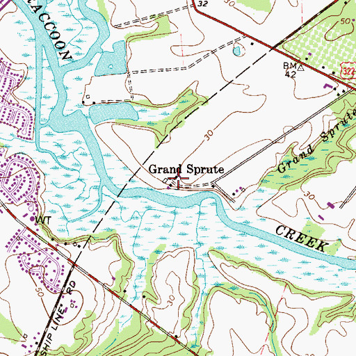 Topographic Map of Grand Sprute, NJ