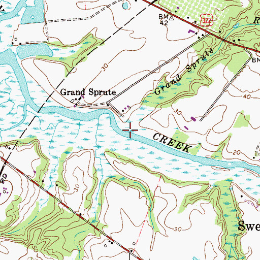 Topographic Map of Grand Sprute Run, NJ