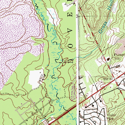 Topographic Map of Grass Hollow Branch, NJ