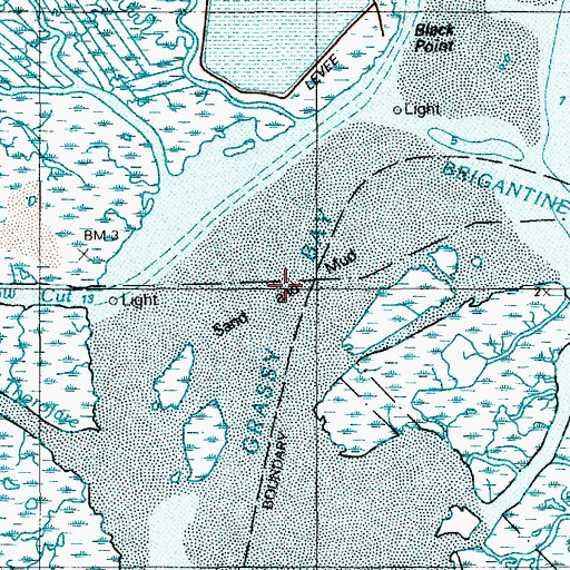 Topographic Map of Grassy Bay, NJ