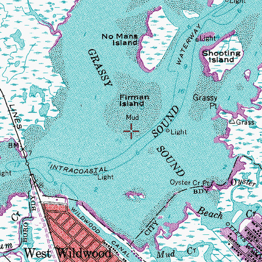 Topographic Map of Grassy Sound, NJ