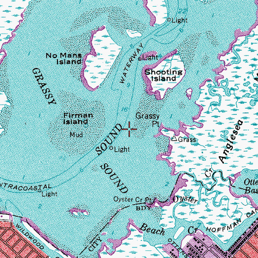 Topographic Map of Grassy Sound Channel, NJ