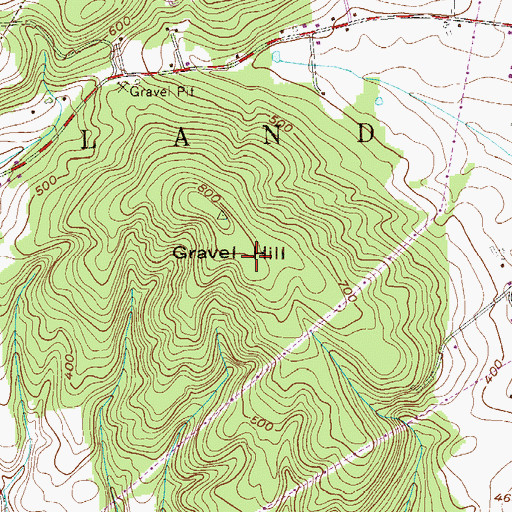 Topographic Map of Gravel Hill, NJ
