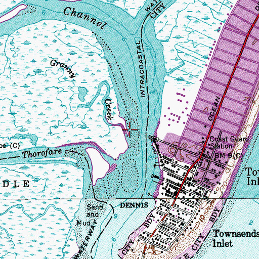 Topographic Map of Granny Creek, NJ