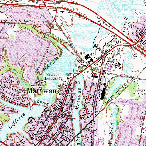 Topographic Map of Gravelly Brook, NJ