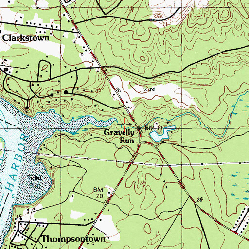 Topographic Map of Gravelly Run, NJ