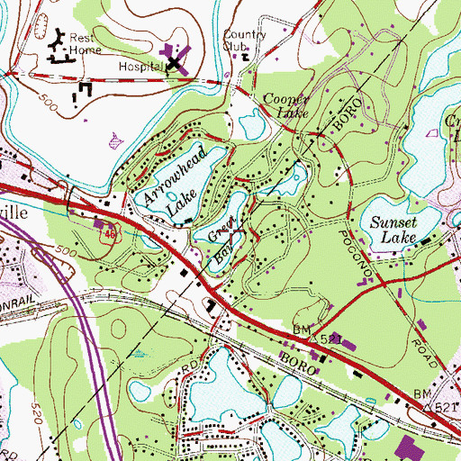 Topographic Map of Great Bay, NJ