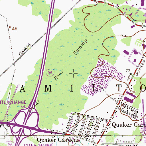 Topographic Map of Great Bear Swamp, NJ