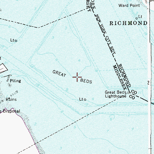Topographic Map of Great Beds, NJ