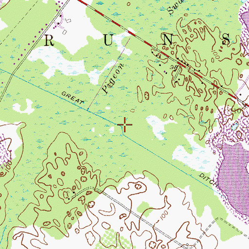 Topographic Map of Great Ditch, NJ