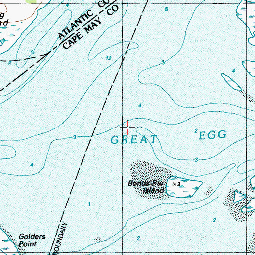 Topographic Map of Great Egg Harbor Bay, NJ