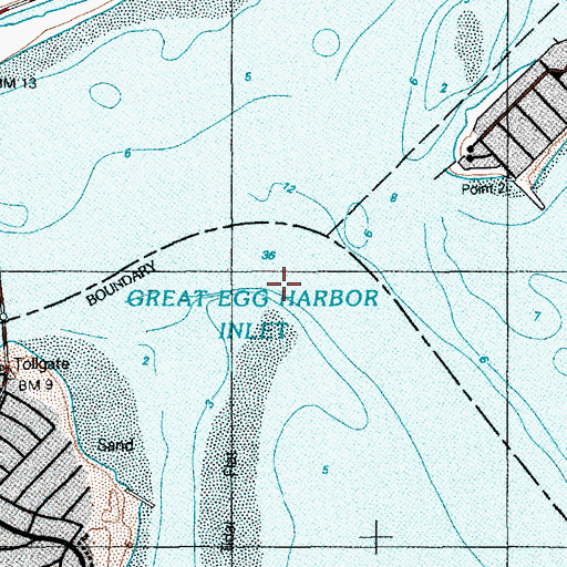 Topographic Map of Great Egg Harbor Inlet, NJ