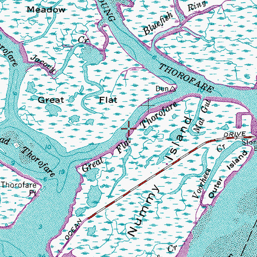 Topographic Map of Great Flat Thorofare, NJ