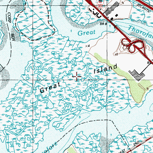 Topographic Map of Great Island, NJ