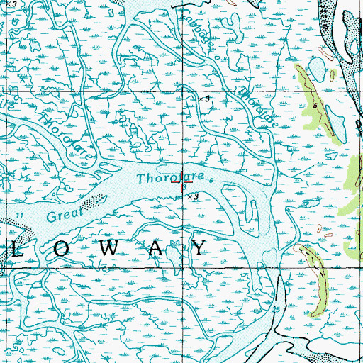 Topographic Map of Great Thorofare, NJ