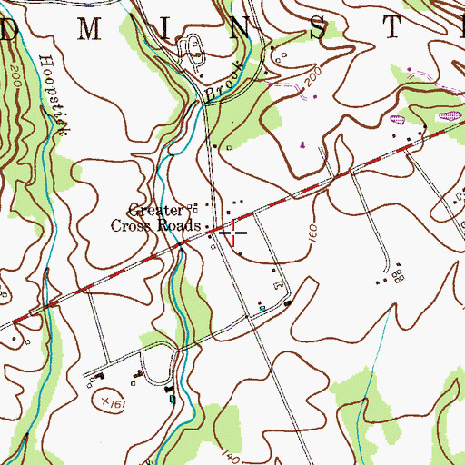 Topographic Map of Greater Cross Roads, NJ