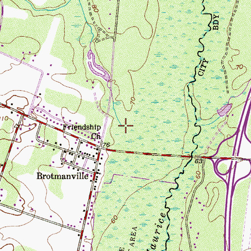 Topographic Map of Green Branch, NJ