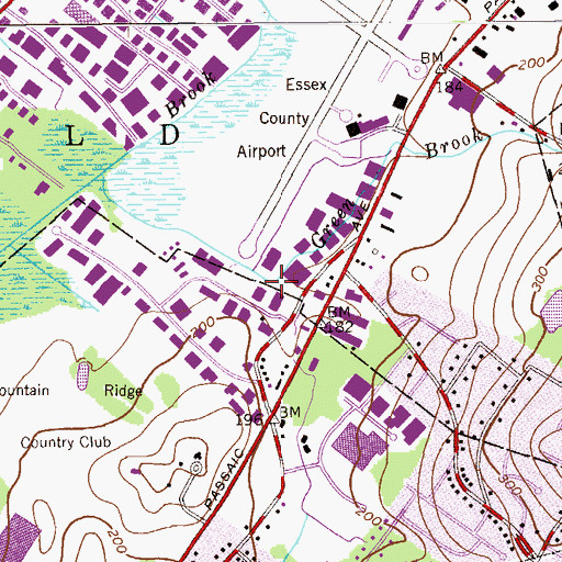 Topographic Map of Green Brook, NJ