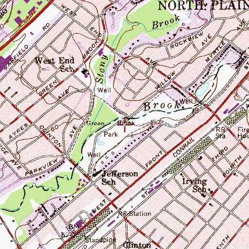 Topographic Map of Green Brook Park, NJ