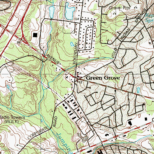 Topographic Map of Green Grove, NJ