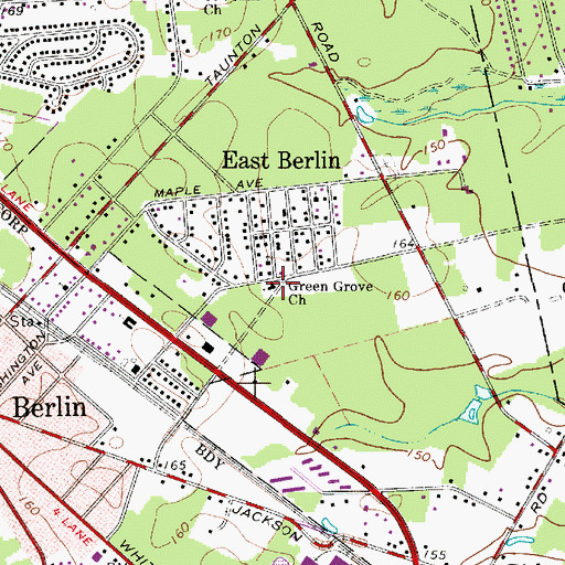 Topographic Map of Green Grove Church, NJ