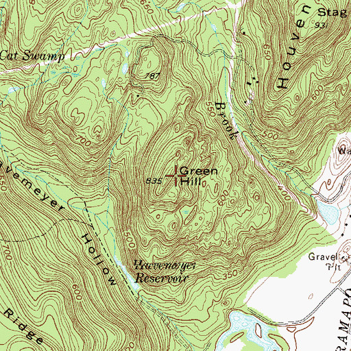 Topographic Map of Green Hill, NJ