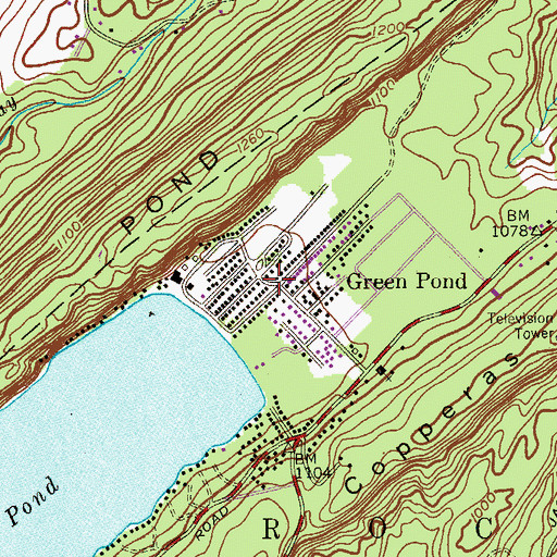 Topographic Map of Green Pond, NJ