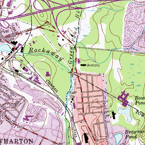 Topographic Map of Green Pond Brook, NJ