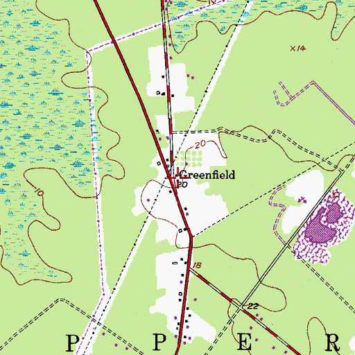Topographic Map of Greenfield, NJ