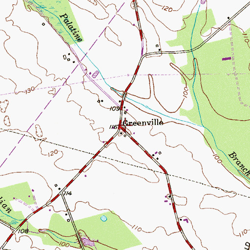 Topographic Map of Greenville, NJ