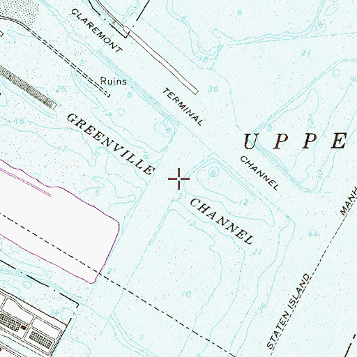 Topographic Map of Greenville Channel, NJ