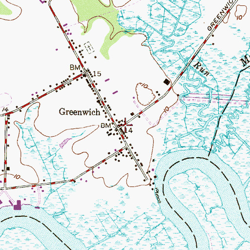 Topographic Map of Greenwich, NJ
