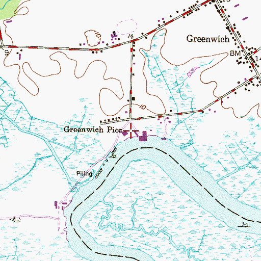 Topographic Map of Greenwich Pier, NJ