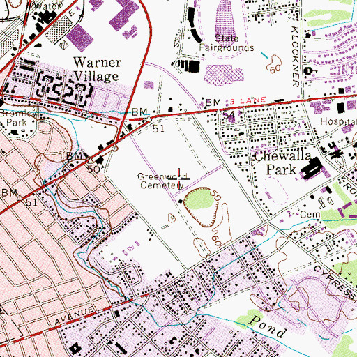 Topographic Map of Greenwood Cemetery, NJ