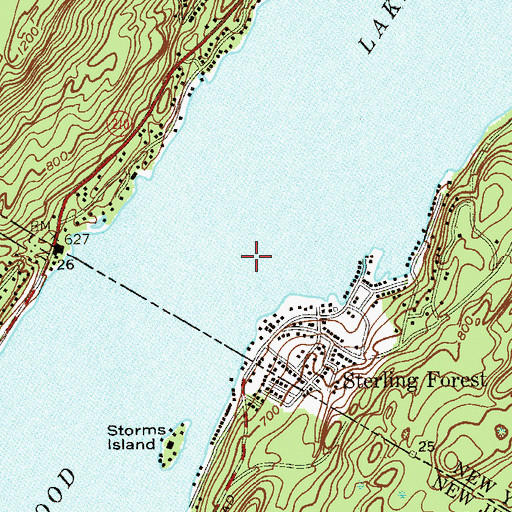 Topographic Map of Greenwood Lake, NY