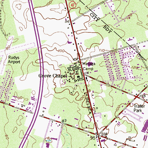 Topographic Map of Grove Chapel, NJ