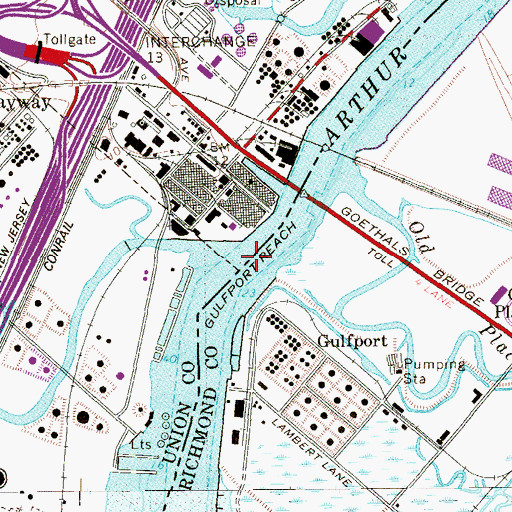 Topographic Map of Gulfport Reach, NJ