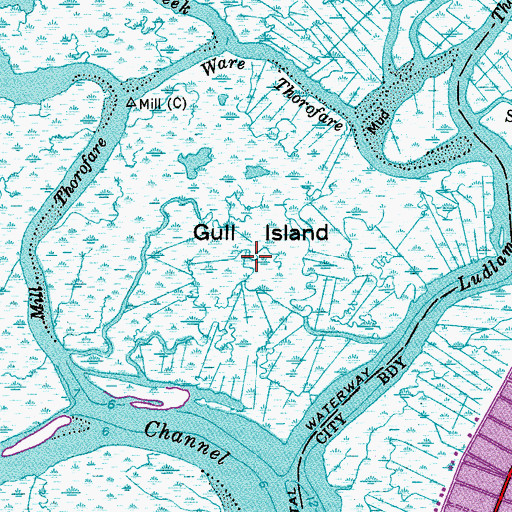 Topographic Map of Gull Island, NJ