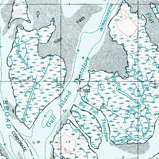 Topographic Map of Gull Island Thorofare, NJ