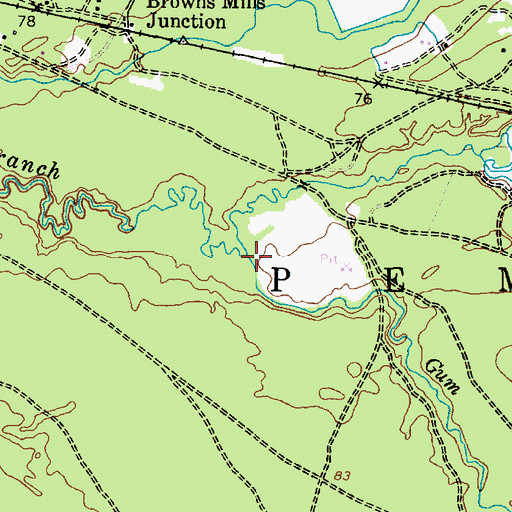 Topographic Map of Gum Spring, NJ