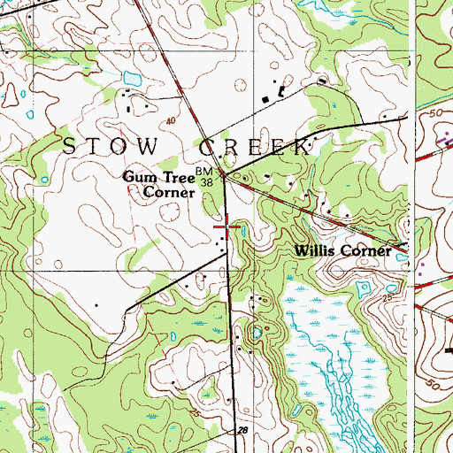 Topographic Map of Gum Tree Corner, NJ