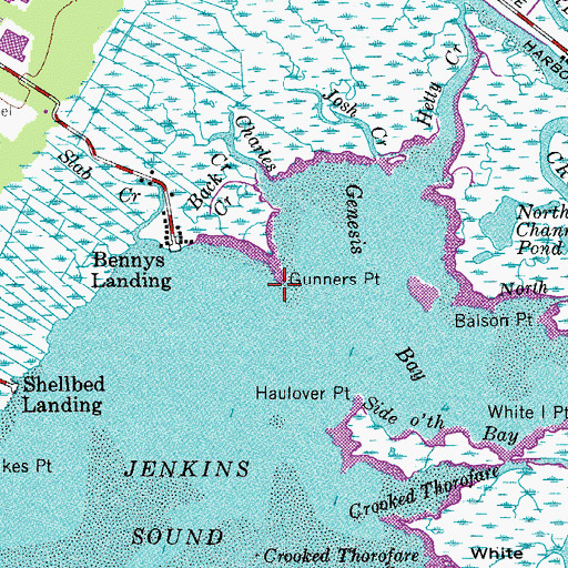 Topographic Map of Gunners Point, NJ