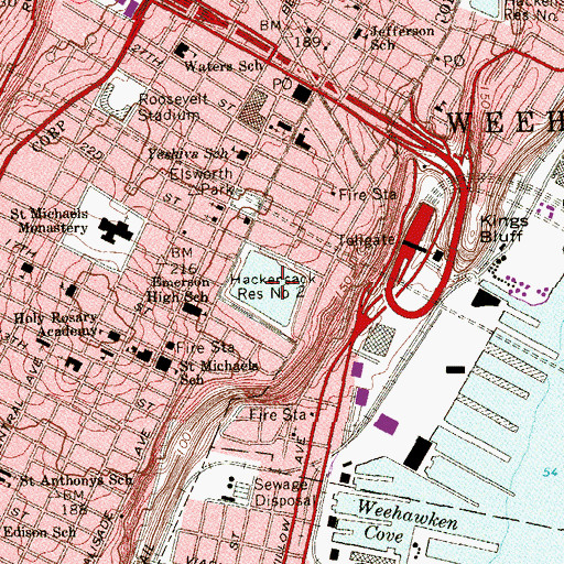 Topographic Map of Hackensack Reservoir Number Two, NJ