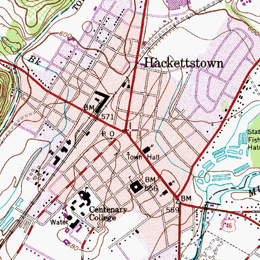 Topographic Map of Hackettstown, NJ