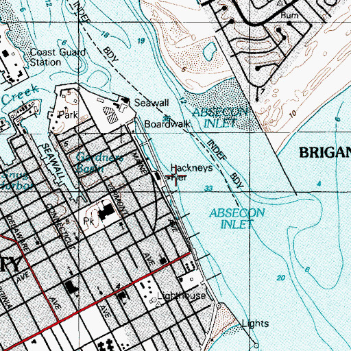 Topographic Map of Hackneys Pier, NJ