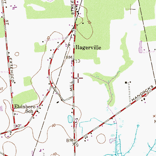 Topographic Map of Hagerville, NJ