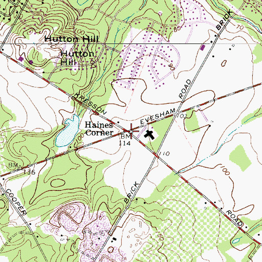 Topographic Map of Haines Corner, NJ