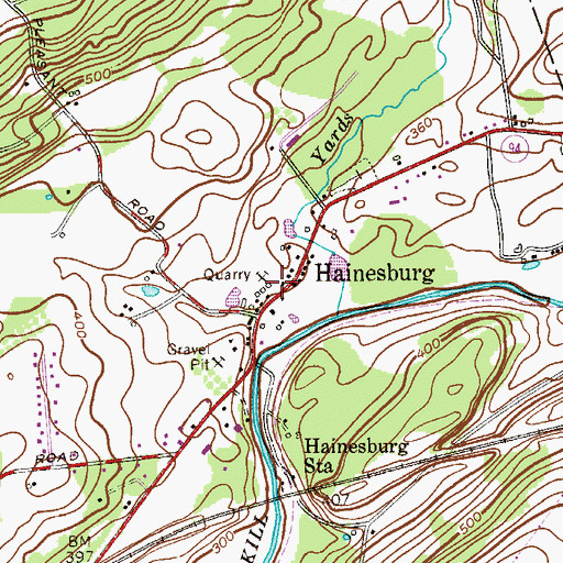 Topographic Map of Hainesburg, NJ